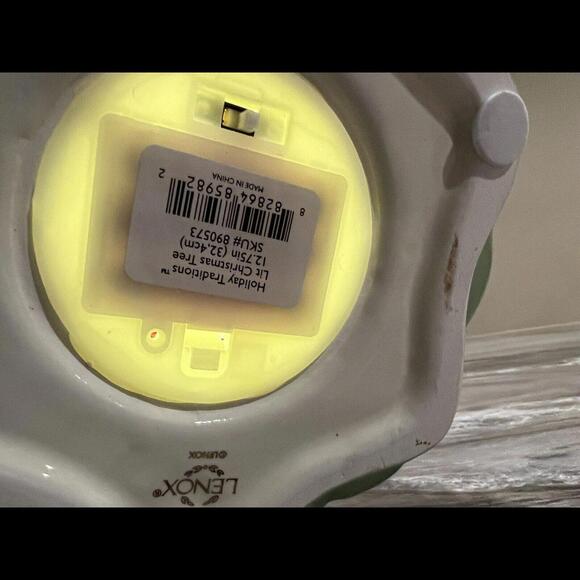 LENOX Holiday Traditions Green Porcelain Lit Christmas Tree - Picture 7 of 8